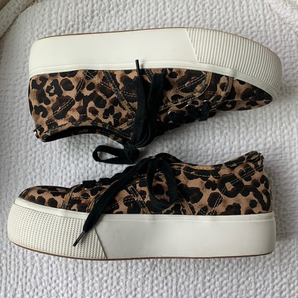 Steve Madden Emmi Leopard Print Platform Sneakers - 9M - Picture 1 of 7